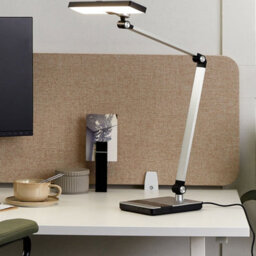 Wyld And Coco Silver Brushed Aluminium Desk Lamp - Qi Charger, Stepless Dimming, Touch Control - thumbnail 2
