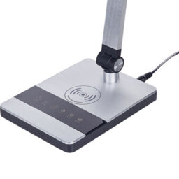 Wyld And Coco Silver Brushed Aluminium Desk Lamp - Qi Charger, Stepless Dimming, Touch Control - thumbnail 8