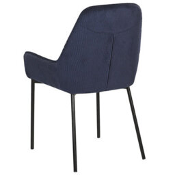 Beliani Set Of 2 Dining Chairs Loverna Corduroy Dark Blue - thumbnail 6