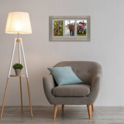 AK Frames 40X20Cm Aluminum Modern Multi Photo Frame With Silver Mount - Holds 3 Apertures (3X) 6X4 Photos - thumbnail 3
