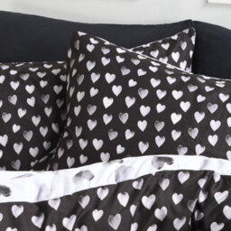 Ohs Watercolour Hearts Duvet Cover Set Microfibre Bedding With Pillowcase, Mono - Super King - thumbnail 5