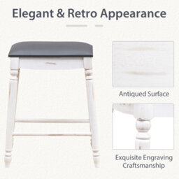 "Costway Set Of 2 Bar Stools Dining Counter Height Chair Modern Upholstered Pub Stool 24""" - thumbnail 7