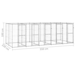Walplus Outdoor Dog Kennel Galvanised Steel 12.1 M² - thumbnail 6