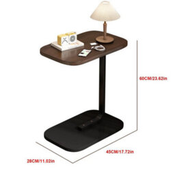 Black Walnut C-Shaped Compact Sofa Side End Table Coffee Laptop Table Living Room Bedroom New - thumbnail 2