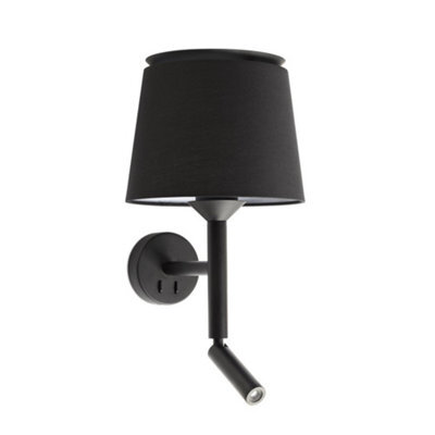 Luminosa Lighting Luminosa Savoy Reading Light Wall Light Black, E27