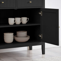 Melody Maison Black Two Door Two Drawer Sideboard - Hales Black Range - thumbnail 5