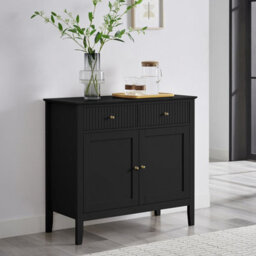 Melody Maison Black Two Door Two Drawer Sideboard - Hales Black Range - thumbnail 2