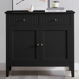 Melody Maison Black Two Door Two Drawer Sideboard - Hales Black Range - thumbnail 7