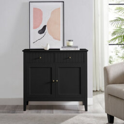 Melody Maison Black Two Door Two Drawer Sideboard - Hales Black Range - thumbnail 3