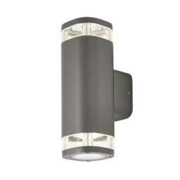Zinc Palin Fixed Matt Anthracite Mains-Powered Led Outdoor Modern On/off Wall Light (Dia)9Cm - thumbnail 2