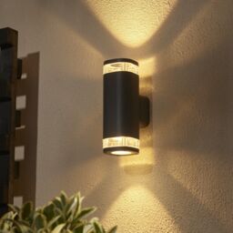 Zinc Palin Fixed Matt Anthracite Mains-Powered Led Outdoor Modern On/off Wall Light (Dia)9Cm - thumbnail 6