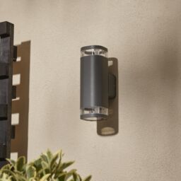 Zinc Palin Fixed Matt Anthracite Mains-Powered Led Outdoor Modern On/off Wall Light (Dia)9Cm - thumbnail 5