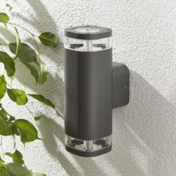 Zinc Palin Fixed Matt Anthracite Mains-Powered Led Outdoor Modern On/off Wall Light (Dia)9Cm - thumbnail 4