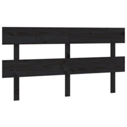 Berkfield Bed Headboard Black 164X3X81 Cm Solid Wood Pine - thumbnail 2