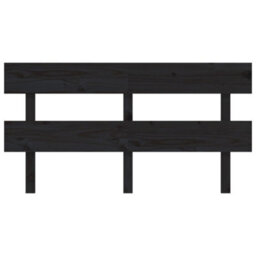 Berkfield Bed Headboard Black 164X3X81 Cm Solid Wood Pine - thumbnail 3