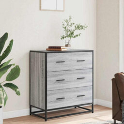 Berkfield Sideboard Grey Sonoma 68X35X76 Cm Engineered Wood And Metal - thumbnail 3