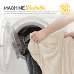 Monhouse Heated Throw - Electric Blanket - Digital Controller - 9Hr Timer, 9 Heat Settings - Single 130X160Cm - Beige - thumbnail 4