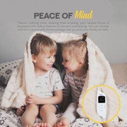 Monhouse Heated Throw - Electric Blanket - Digital Controller - 9Hr Timer, 9 Heat Settings - Single 130X160Cm - Beige - thumbnail 3