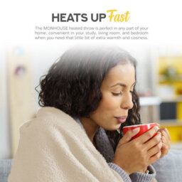 Monhouse Heated Throw - Electric Blanket - Digital Controller - 9Hr Timer, 9 Heat Settings - Single 130X160Cm - Beige - thumbnail 2