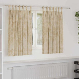 Berkfield Curtain With Curtains 2 Pcs Cream 140 X 140 Cm Velvet