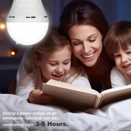 Amorly 2 Pack 15W E27 Rechargeable Emergency Led Bulbs, Self Charging Battery Operated, 6500K White Light For Power Failure, Outdoor Use - thumbnail 4
