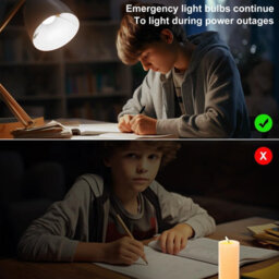 Amorly 2 Pack 15W E27 Rechargeable Emergency Led Bulbs, Self Charging Battery Operated, 6500K White Light For Power Failure, Outdoor Use - thumbnail 6