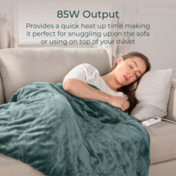 Carmen Electric Heated Throw Blanket Green Fleece 160X130Cm With 9 Heat Settings - thumbnail 3