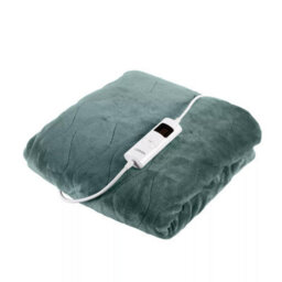 Carmen Electric Heated Throw Blanket Green Fleece 160X130Cm With 9 Heat Settings