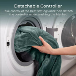Carmen Electric Heated Throw Blanket Green Fleece 160X130Cm With 9 Heat Settings - thumbnail 6