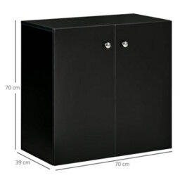 Wyld Haus Cosofi Black Freestanding Storage Cabinet 2 Doors 2 Shelves, 70 X 70 X 39 Cm - thumbnail 3