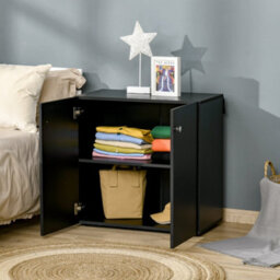 Wyld Haus Cosofi Black Freestanding Storage Cabinet 2 Doors 2 Shelves, 70 X 70 X 39 Cm - thumbnail 7