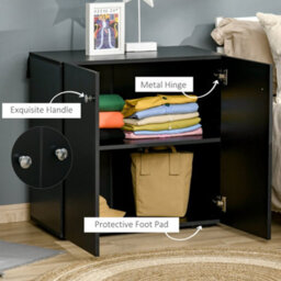 Wyld Haus Cosofi Black Freestanding Storage Cabinet 2 Doors 2 Shelves, 70 X 70 X 39 Cm - thumbnail 6