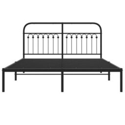 Berkfield Metal Bed Frame Without Mattress With Headboard Black 150X200Cm - thumbnail 4