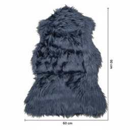 Homespace Direct Ltd Homespace Direct Luxury Faux Rabbit Fur Rug With Suede Backing Area Rug Plush Soft Accent Rug Light Midnight Navy Blue 60X90Cm - thumbnail 3