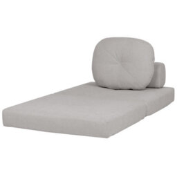 Wyld And Coco Luxora 1-Seater Sofa Pouffe Bed In Light Grey Fabric - Fold-Out Single Sleeper, Convertible Armchair/chaise. - thumbnail 5