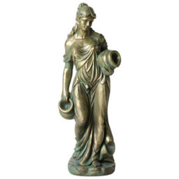 Wyld And Coco Heritage Woman Water Carrier Figurine 115Cm Green - Handmade Greek-Inspired Statue - thumbnail 1