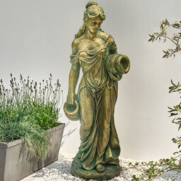 Wyld And Coco Heritage Woman Water Carrier Figurine 115Cm Green - Handmade Greek-Inspired Statue - thumbnail 2