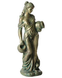 Wyld And Coco Heritage Woman Water Carrier Figurine 115Cm Green - Handmade Greek-Inspired Statue - thumbnail 3