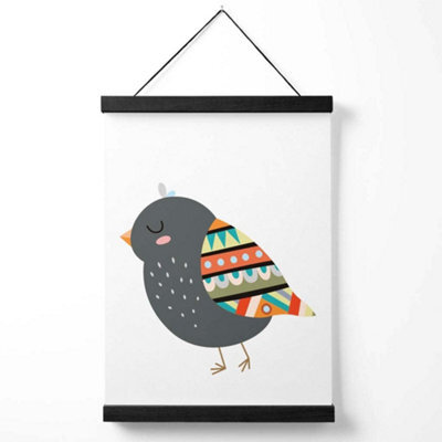 Artze Wall Art Bird Tribal Animal Art Print With Black Frame Size: A4 - image 1