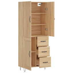 Berkfield Highboard Sonoma Oak 69.5X34X180 Cm Engineered Wood - thumbnail 4