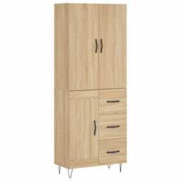 Berkfield Highboard Sonoma Oak 69.5X34X180 Cm Engineered Wood - thumbnail 2