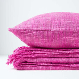 Homescapes Nirvana Cotton Pink Cushion Cover, 60 X 60 Cm - thumbnail 5
