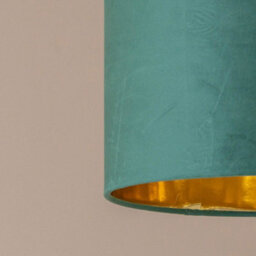 Valuelights Reni Green Velvet & Gold Inner Drum Ceiling Lamp Shade (D)35Cm - thumbnail 4