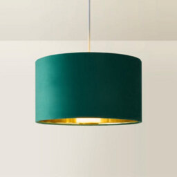 Valuelights Reni Green Velvet & Gold Inner Drum Ceiling Lamp Shade (D)35Cm - thumbnail 6