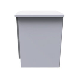 Harrow 2 Drawer Bedside Cabinet In Grey Gloss (Ready Assembled) - thumbnail 4