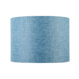 Happy Homewares Contemporary And Sleek Blue Nova Plain Linen Fabric Drum Lamp Shade - thumbnail 4