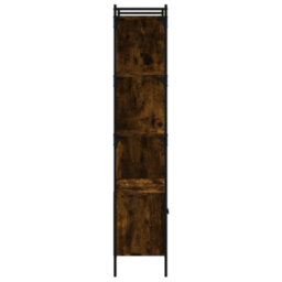 Berkfield Durable Bookcase With Doors Smoked Oak 76.5X30X154.5 Cm Engineered Wood - thumbnail 6