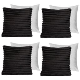 OHS 4 X Faux Fur Thick Rib Filled Cushion Covers - thumbnail 1