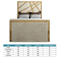 Morgan Upholstered Soft Velvet  Cream Tv Bed Frame - thumbnail 6