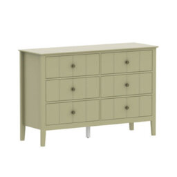 Melody Maison Sage Green 6 Drawer Chest Of Drawers - Padstowe Sage Green Range - thumbnail 6